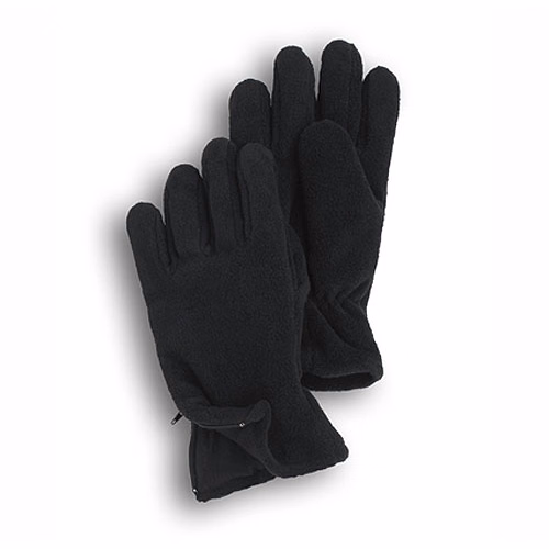 Black Fleece Zipper Gloves