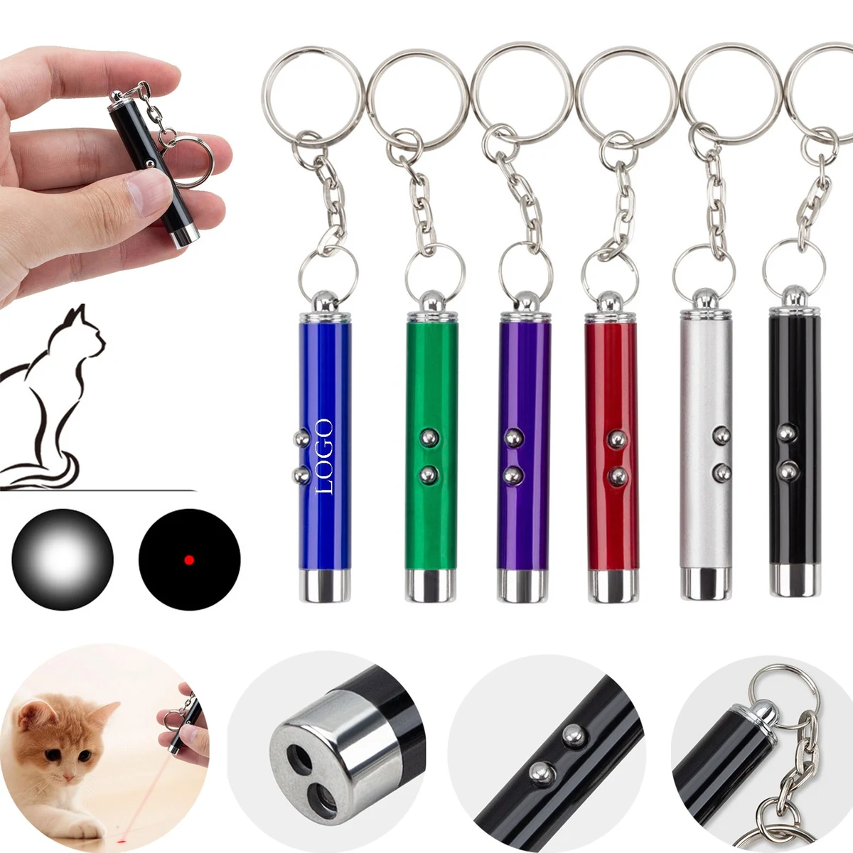 Mini Red Laser Pointer Pet Toy w/Keychain 1