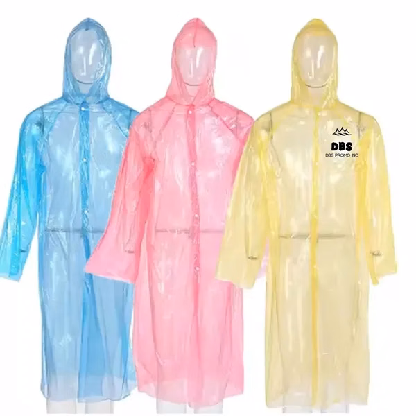 Convenient Disposable PE Rain Poncho - Stay Dry on the Go