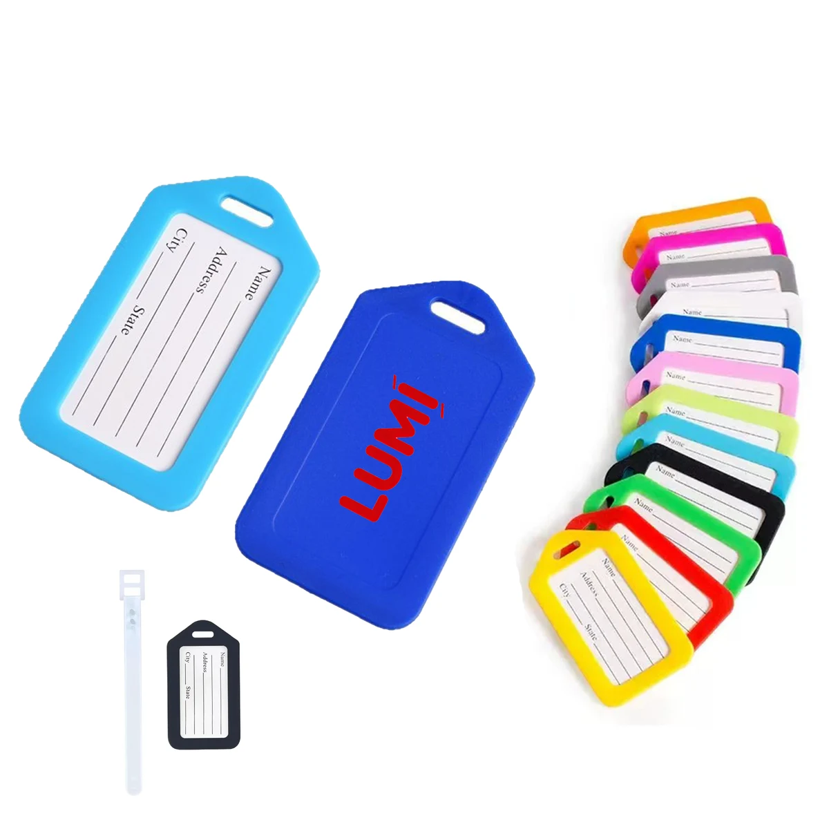 Vibrant Plastic Luggage Tag with Lanyard MOQ50 1