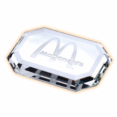 Rectangular Optical Crystal Paperweight