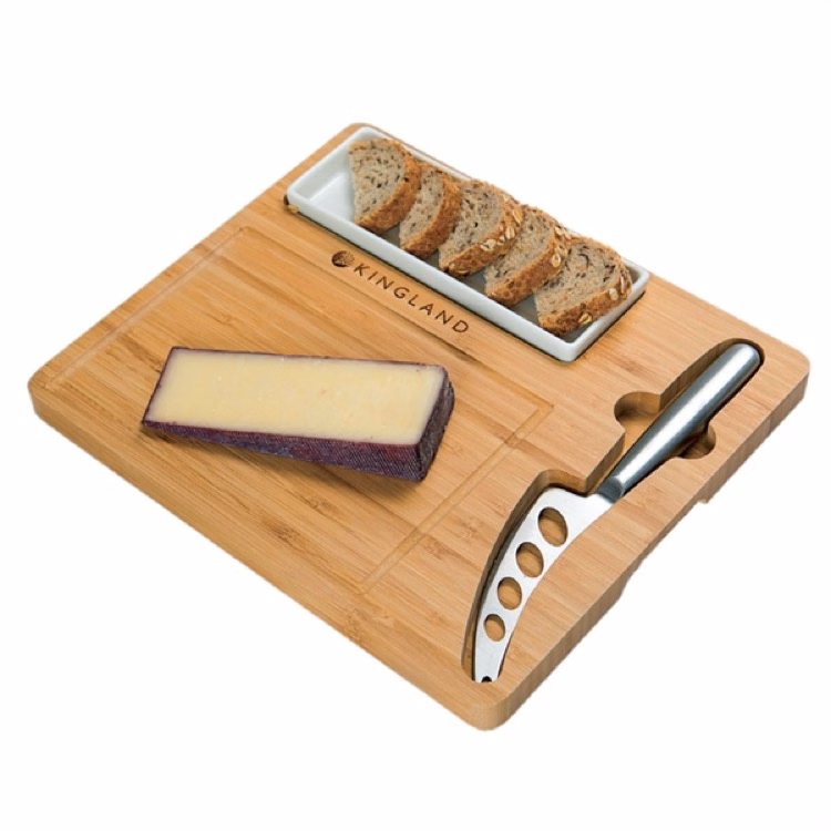 BistroTek Premium Bamboo Cheese Server Set