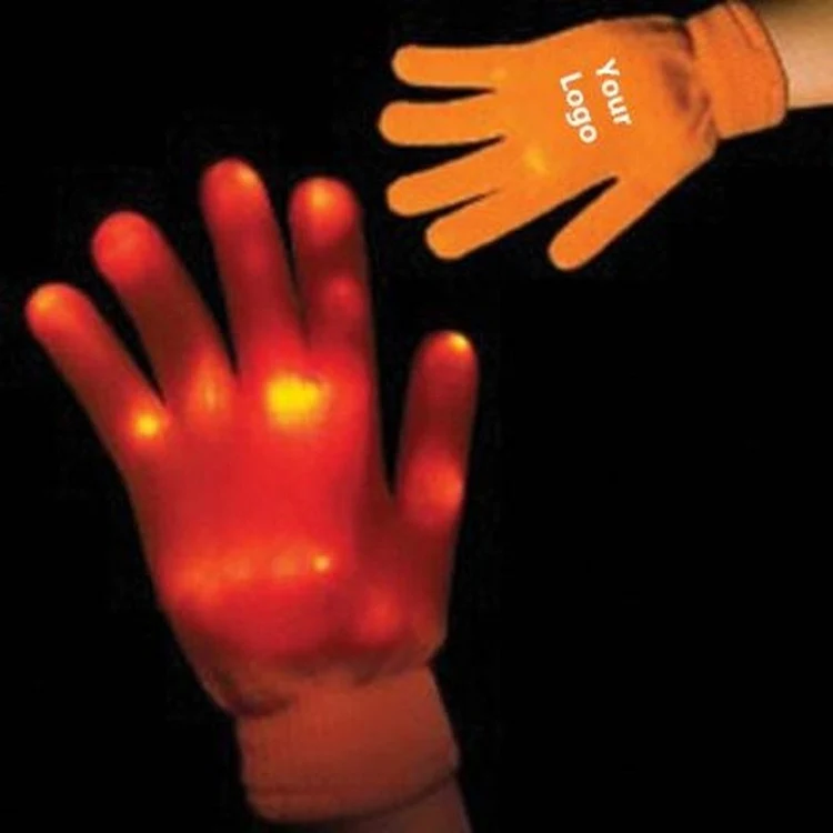 Light Up Gloves - Orange with Orange LEDs 1