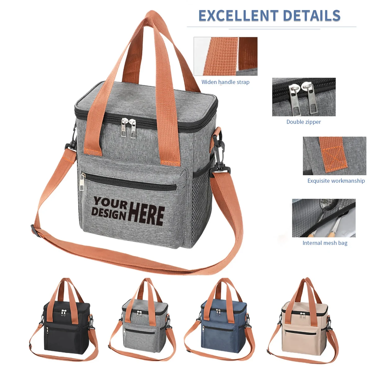 Insulated Portable Big Leakproof Crossbody Lunch Cooler Bag 1