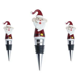 Santa Claus Design Alloy Wine Cork Bottle Stopper 1