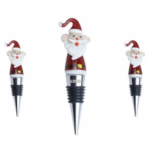 Santa Claus Design Alloy Wine Cork Bottle Stopper
