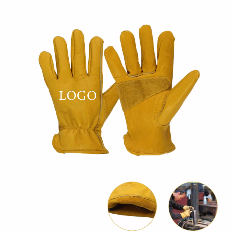 MOQ 10pcs Cowhide Leather Work Gloves