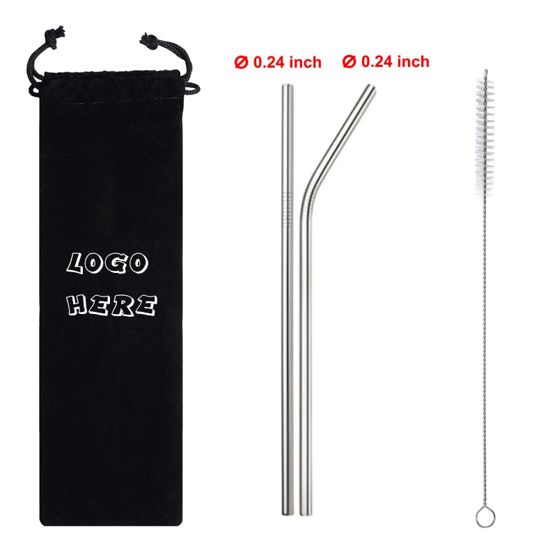 304 Stainless Still Drinking Straw Set 1