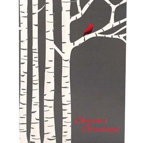Classic Cardinal in the Birch Holiday Greeting Card 1