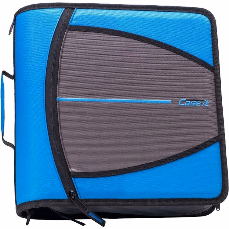 Case-It Mighty Zip Tab Binder - Denim Blue 3"