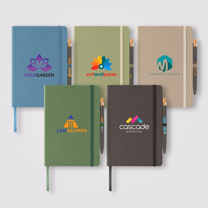 Terra Recycled Milk Carton Hard Cover A5 Notebook & Reborn Pen Set