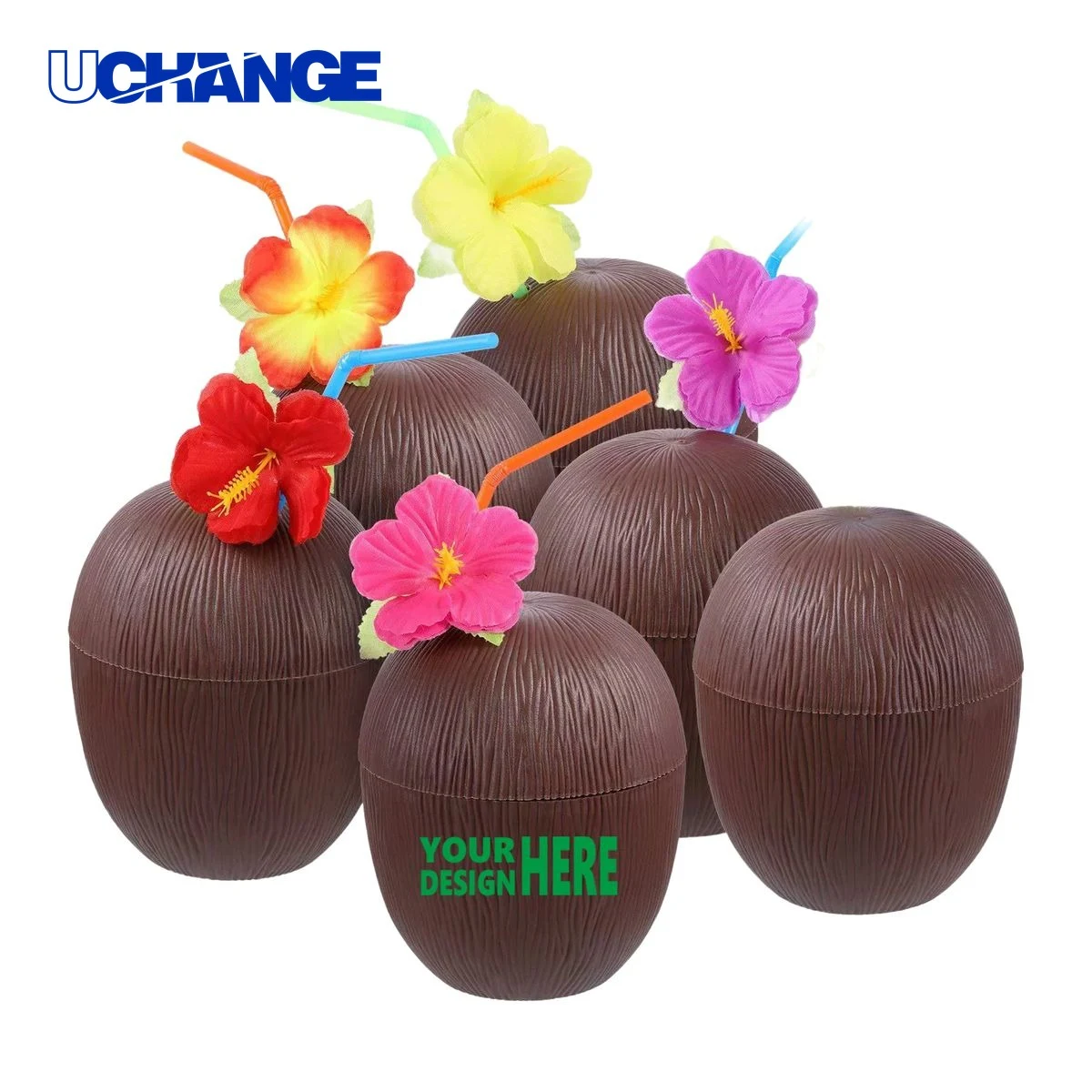 Customizable Hawaiian Style Pine Coconut Cup Container 1