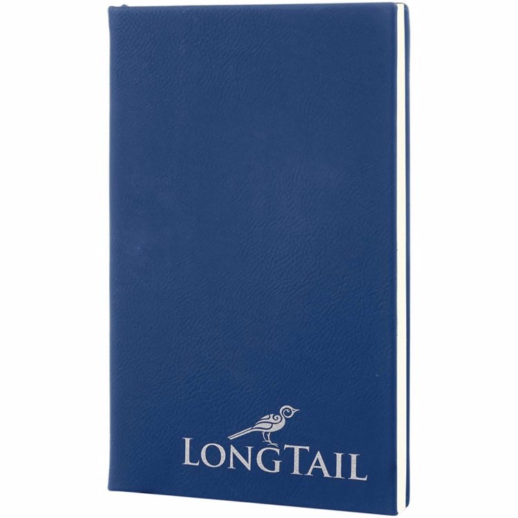 5 1/4" x 8 1/4" Blue/Silver Leatherette Journal