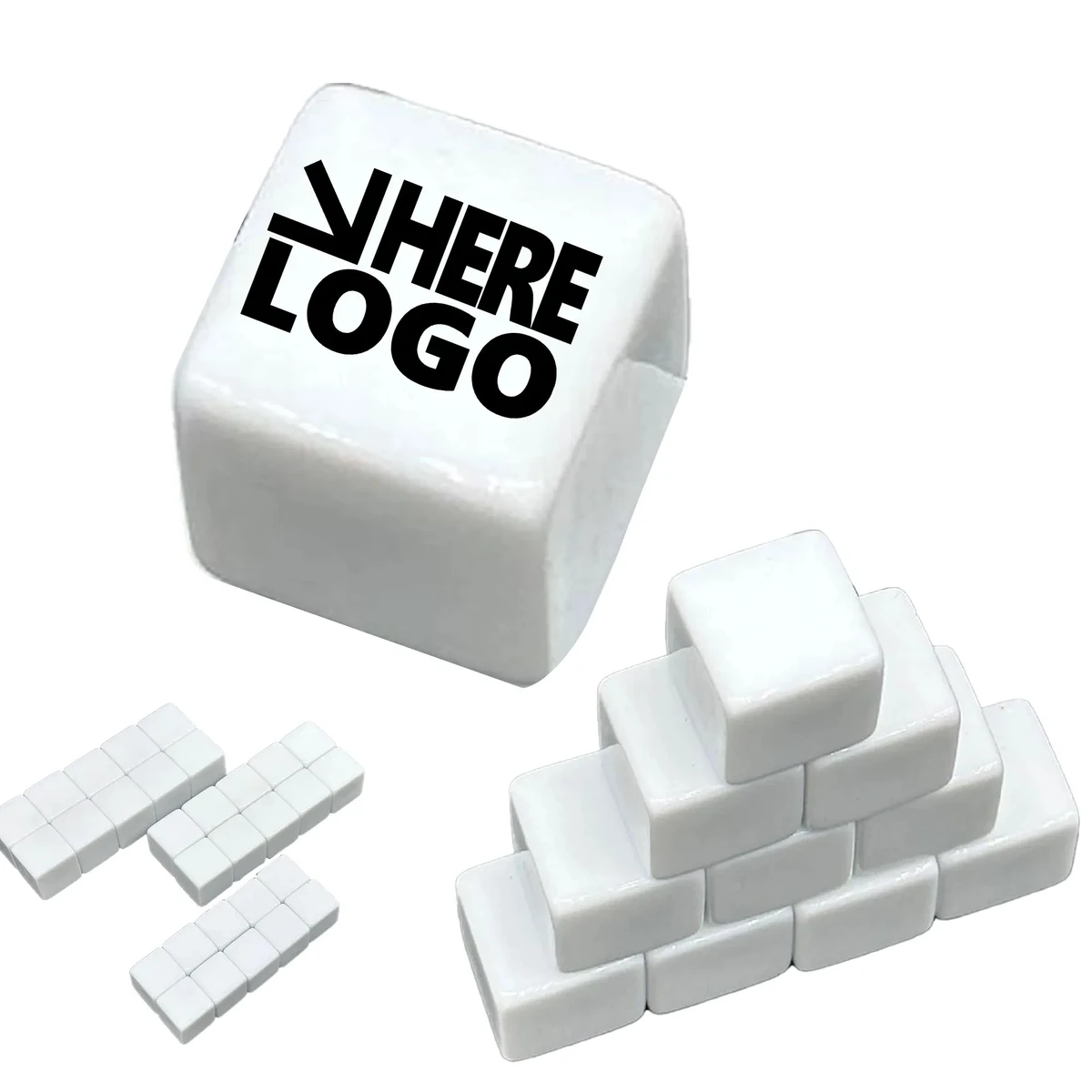 MOQ 100 Dice 0.8" Acrylic White Custom 1