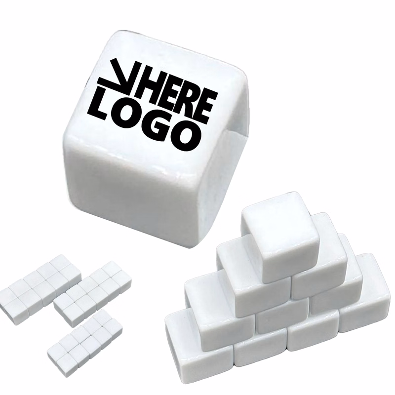MOQ 100 Dice 0.8" Acrylic White Custom