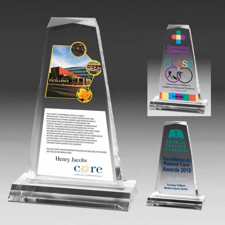Multi-Faceted Acrylic Award - 8 3/4" - Laser Engraved