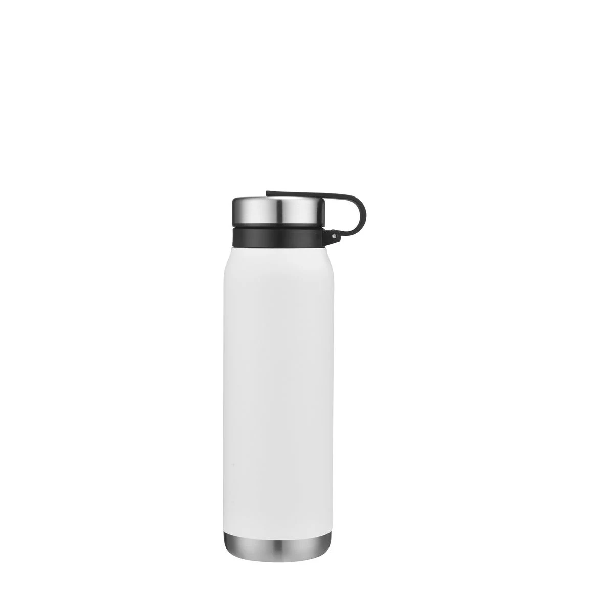 Endura 20 oz White Vacuum Water Bottle with Removable SS Lid, custom water bottle with logo imprint 1