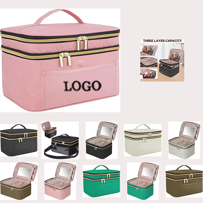 Double Layer Travel Makeup Bag Women 1