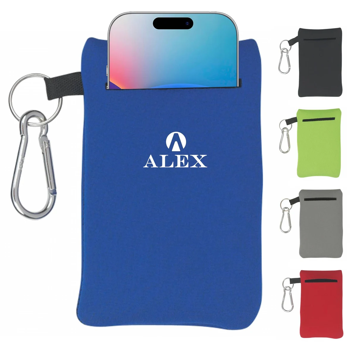 Small Neoprene Mobile Accessory Device w/ Carabineer 1
