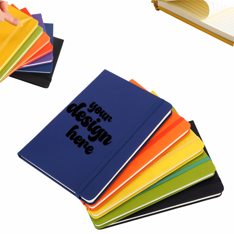 Pu Elastic Band Office Business Notebook