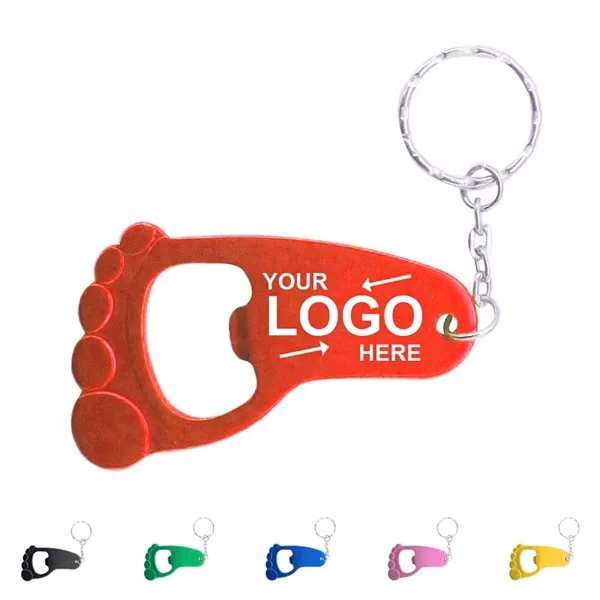 Custom Metal Foot Shape Bottle Opener Keychain — Bar & Event Essentials
