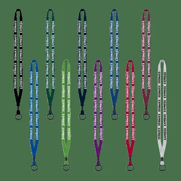 1/2" Cotton Lanyard with Metal Crimp & Split-Ring 1