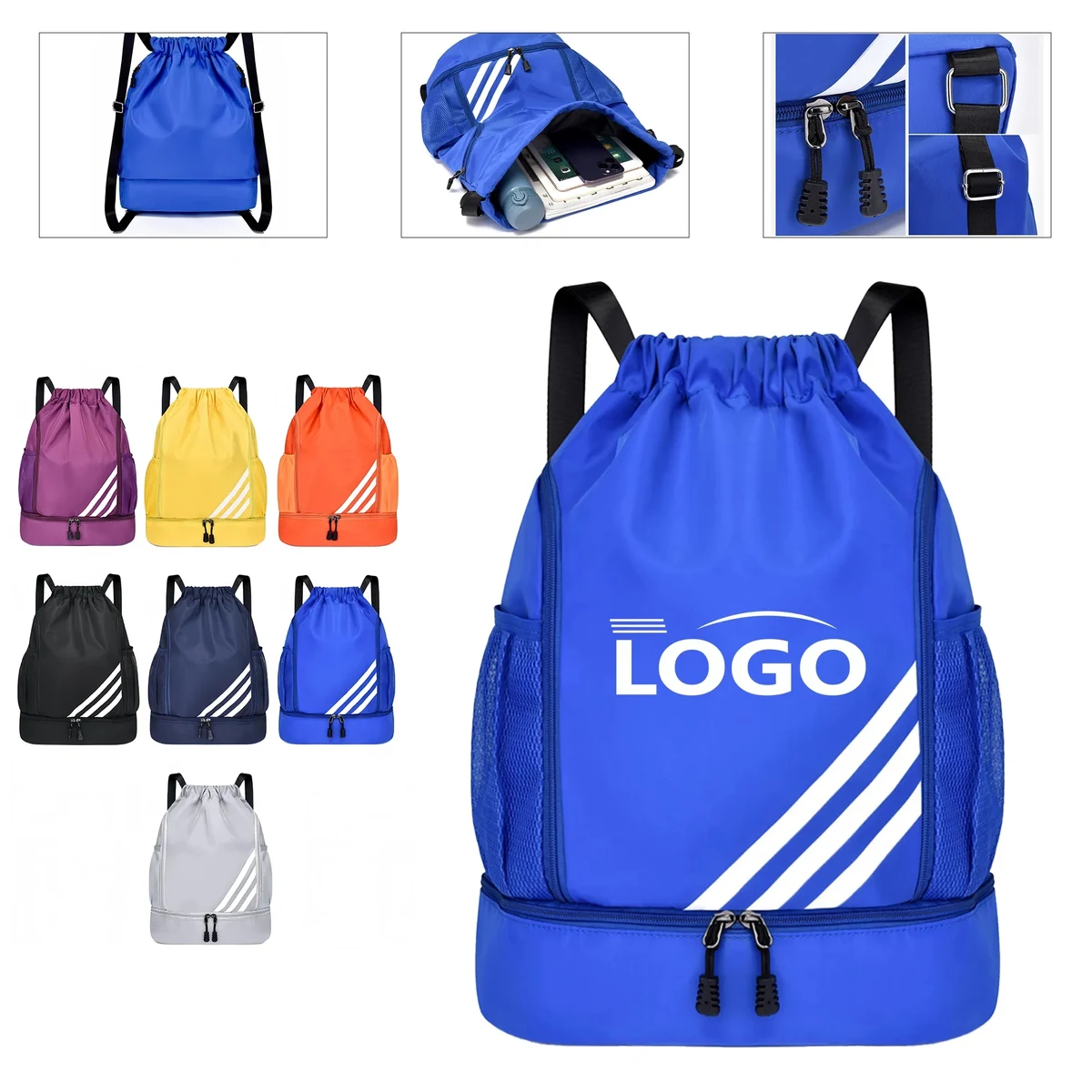 Oxford Drawstring Backpack For Sports Travel 1