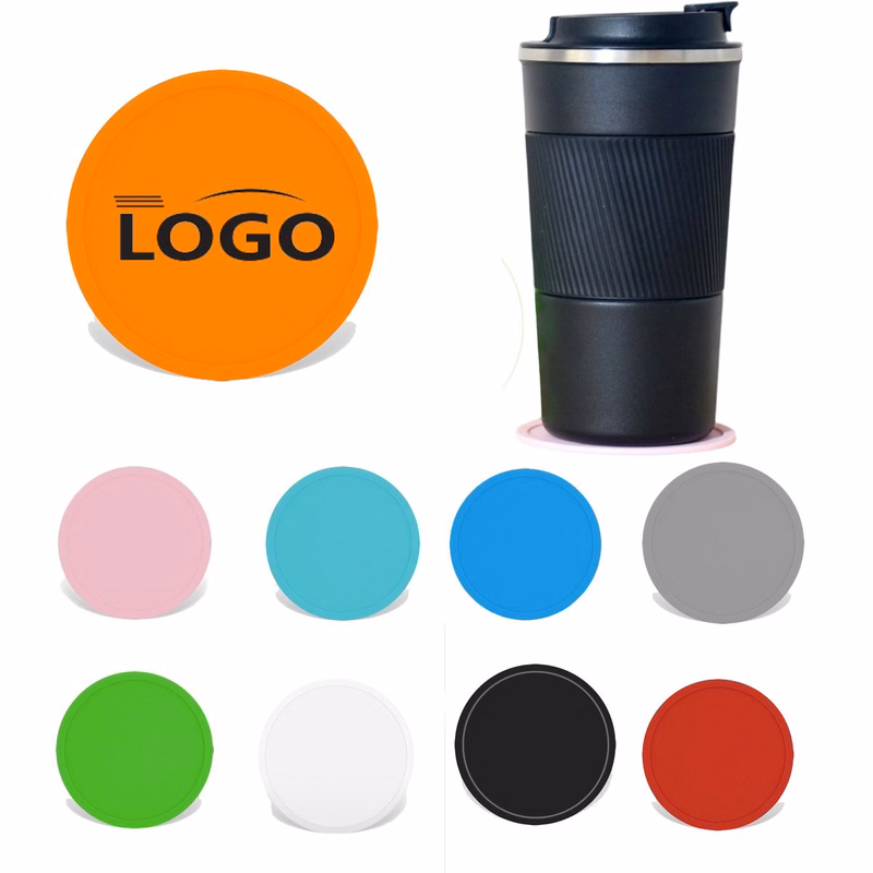 Silicone Coaster with Non-Slip Grooved Design for Drinks