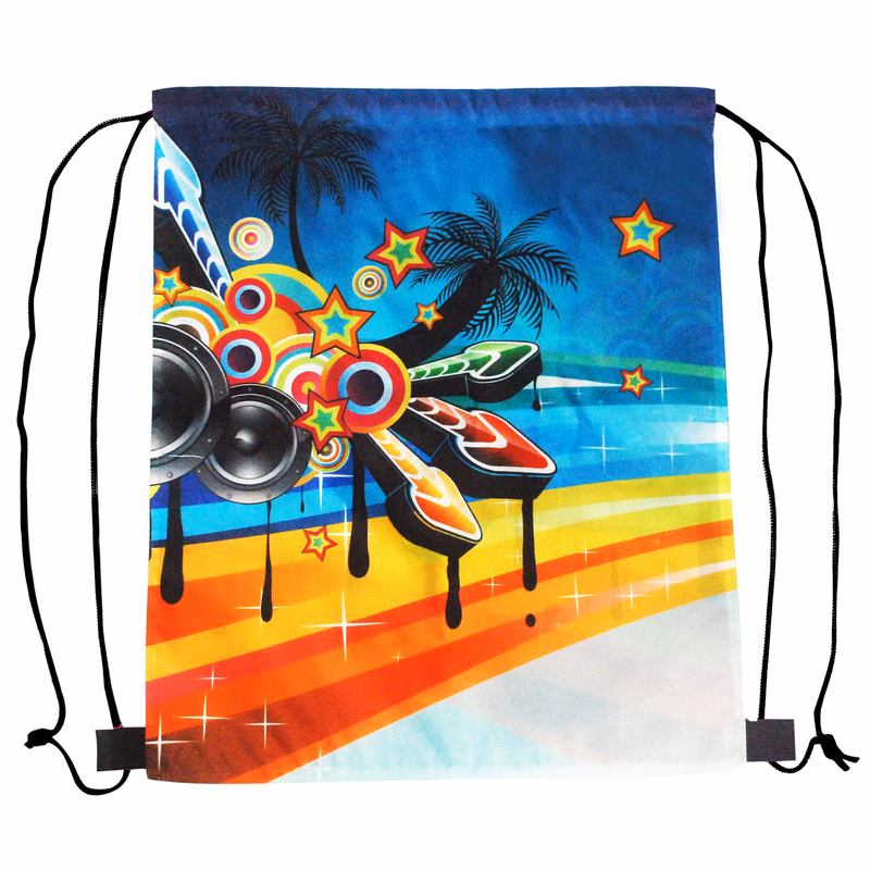210D Drawstring Bag 2 Sides Full Color Printed: 14" x 17"