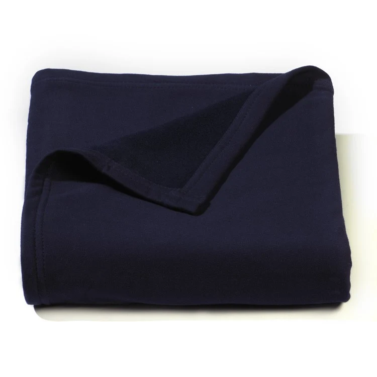 Navy Jersey Fleece Throw Blanket 1