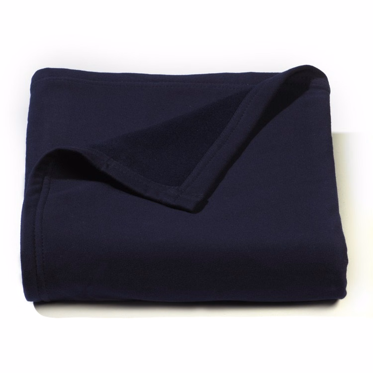 Navy Jersey Fleece Throw Blanket