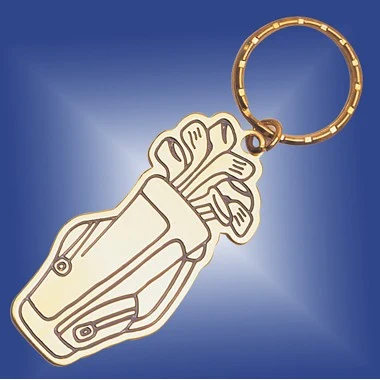 BRASS GOLF BAG KEYRING 1