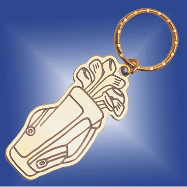 BRASS GOLF BAG KEYRING