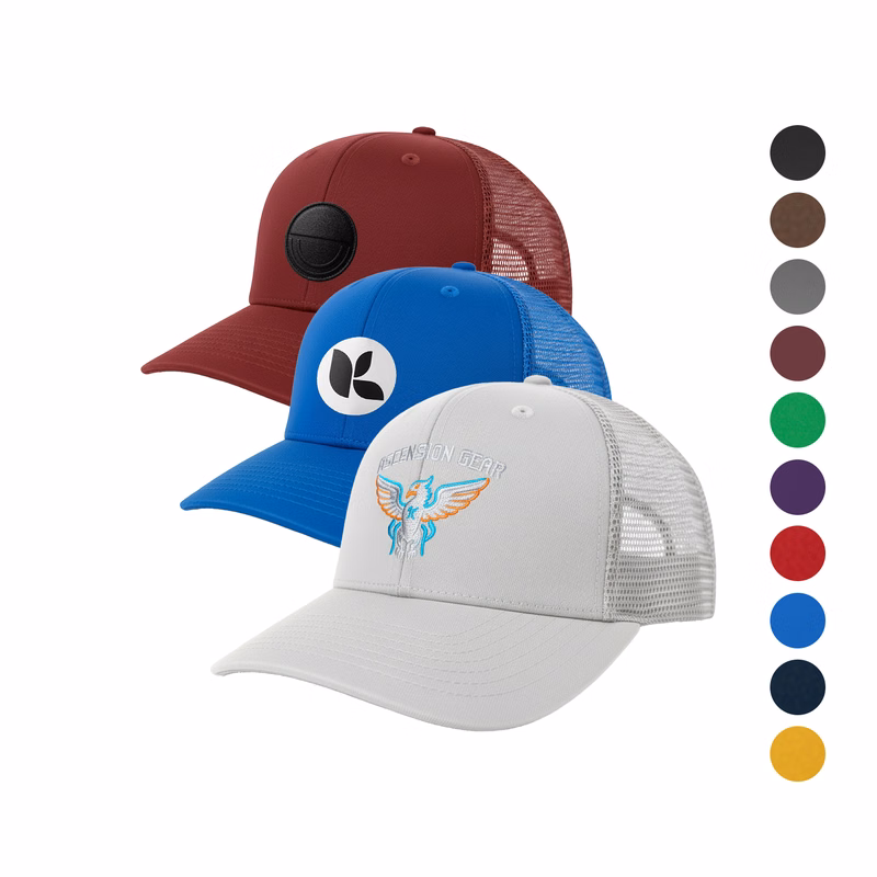 Premium Cotton & Mesh Fabric 6-Panel Structured Cap with Velcro Closure