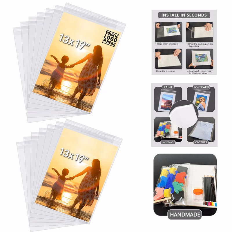 13"x19" Acid-Free Sleeves Storage Crystal Clear Bag