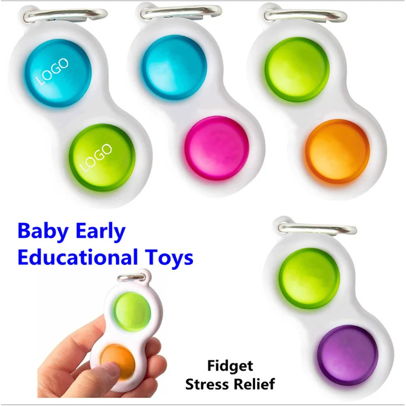 2PCS Bubbles Simple Dimple Keychain Sensory Fidget Toys 1