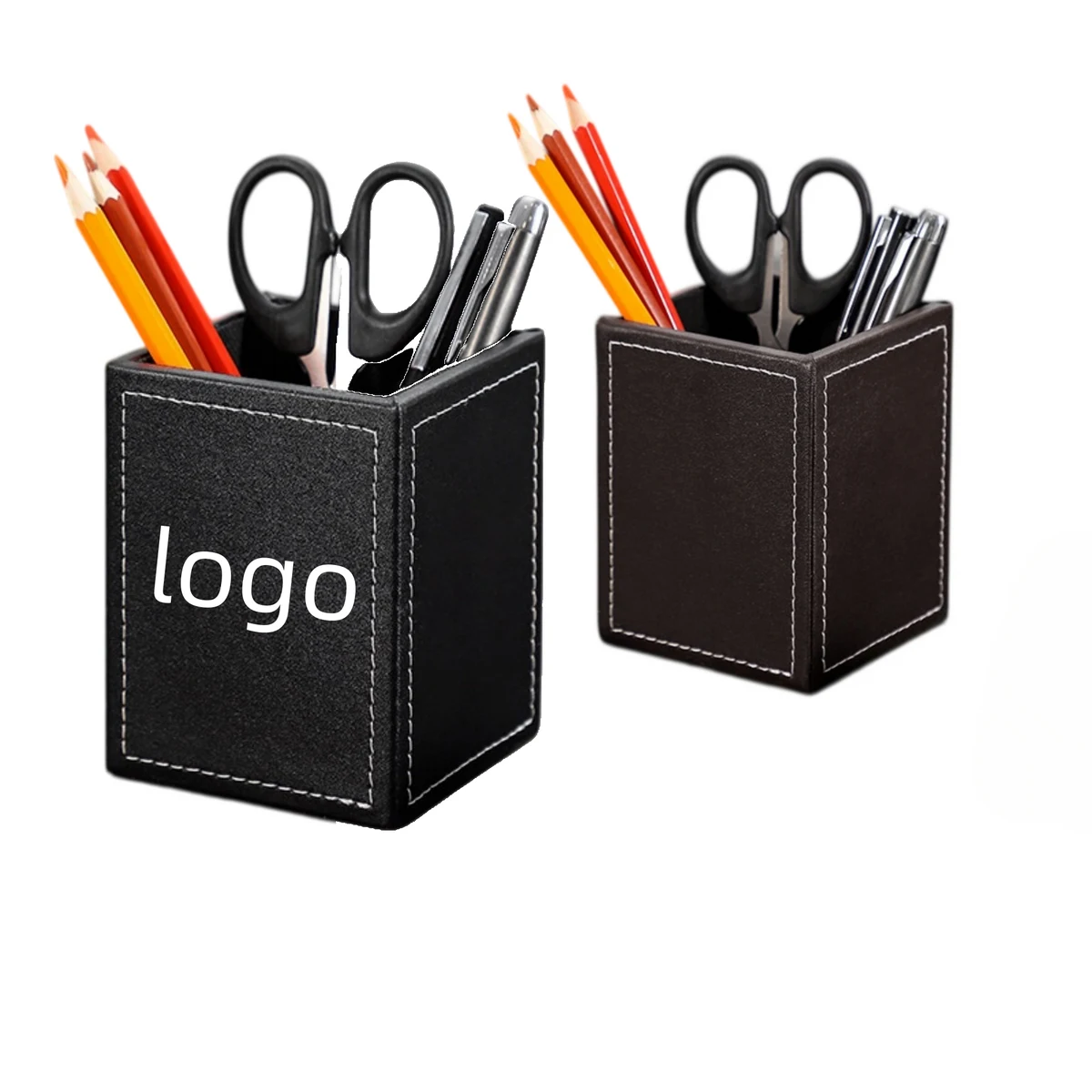 Leather Desktop Pen Holder 1