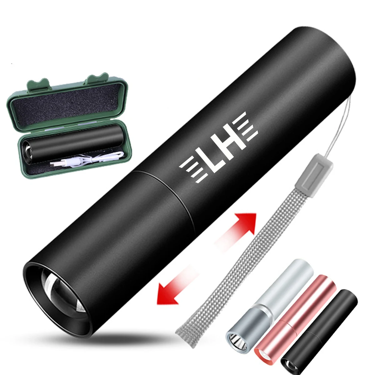 USB Aluminum Alloy High-Intensity Flashlight 75MOQ 1
