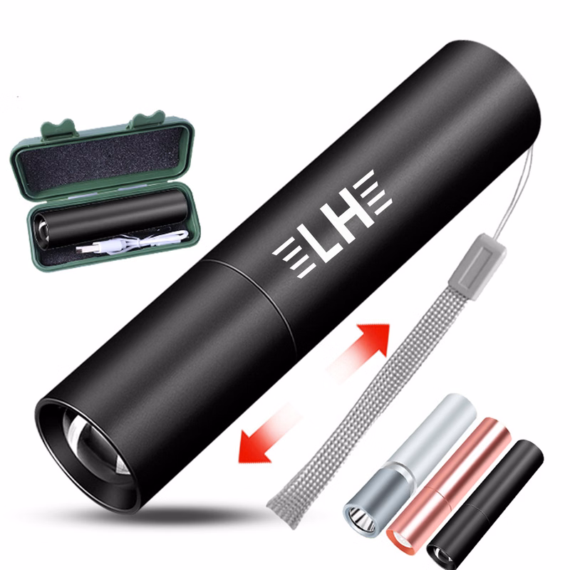 USB Aluminum Alloy High-Intensity Flashlight 75MOQ