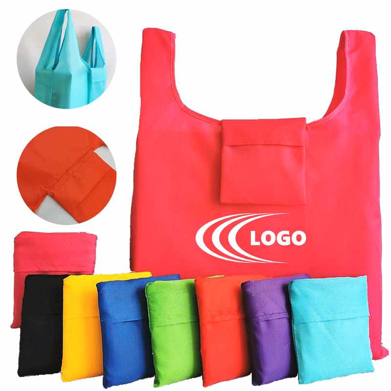 Compact Foldable Shopping Tote with Button Snap
