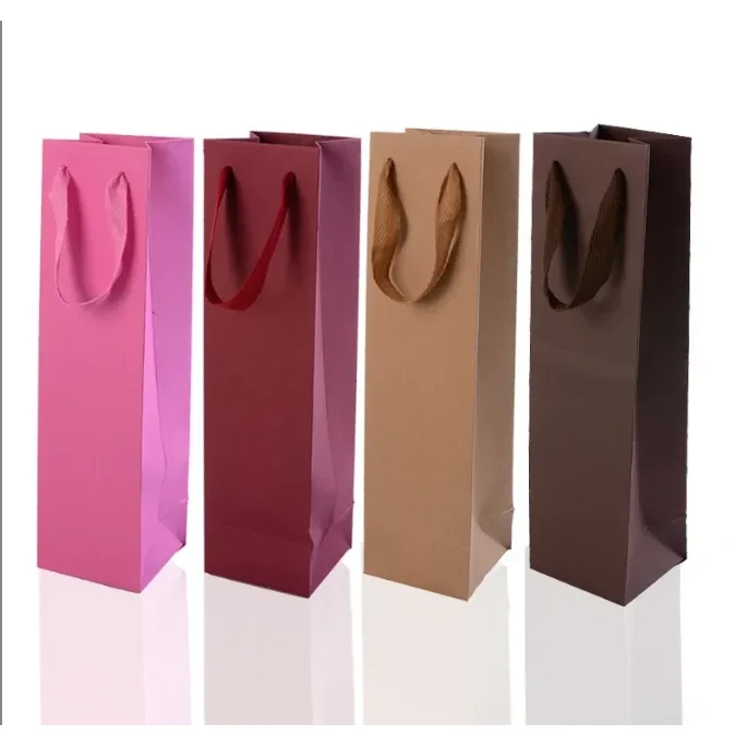 Kraft Paper Wine Tote Gift Bag 1