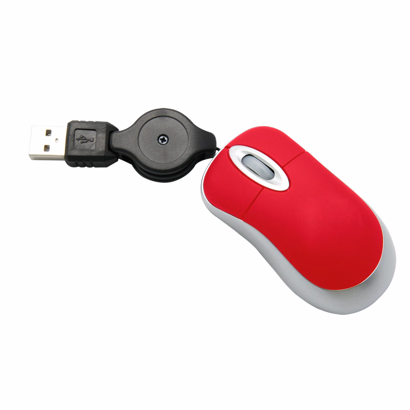 Besly Retractable Cord Mini Optical Mouse