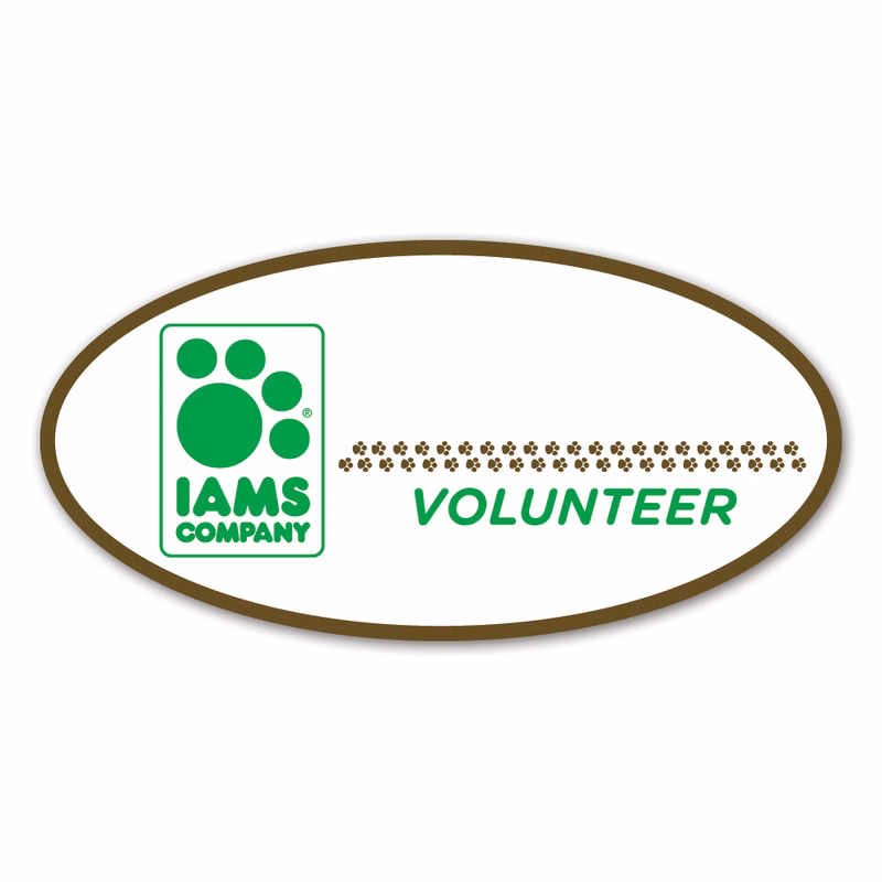 Laminated Name Badge Full Color (1.5"X3") Oval