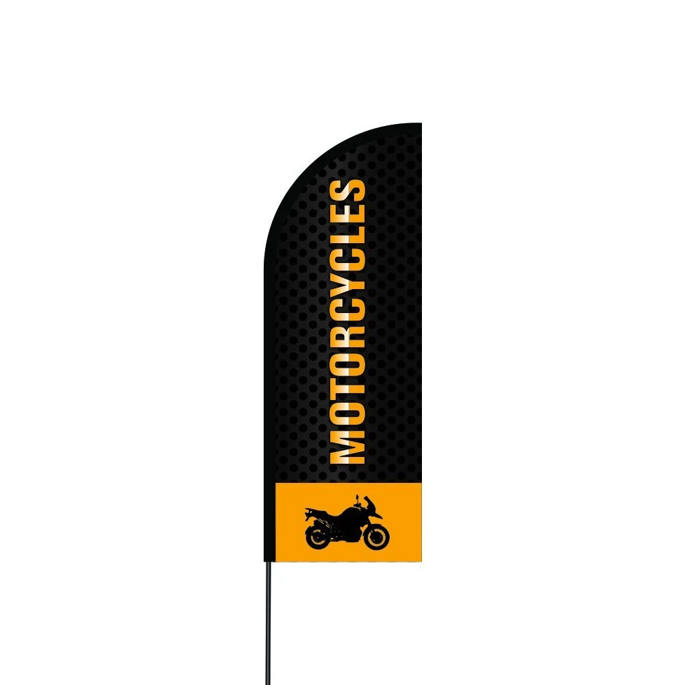 Motorcycles Flag Kit Hardware 11' Feet Feather Flag Sign Outdoor Banner 1