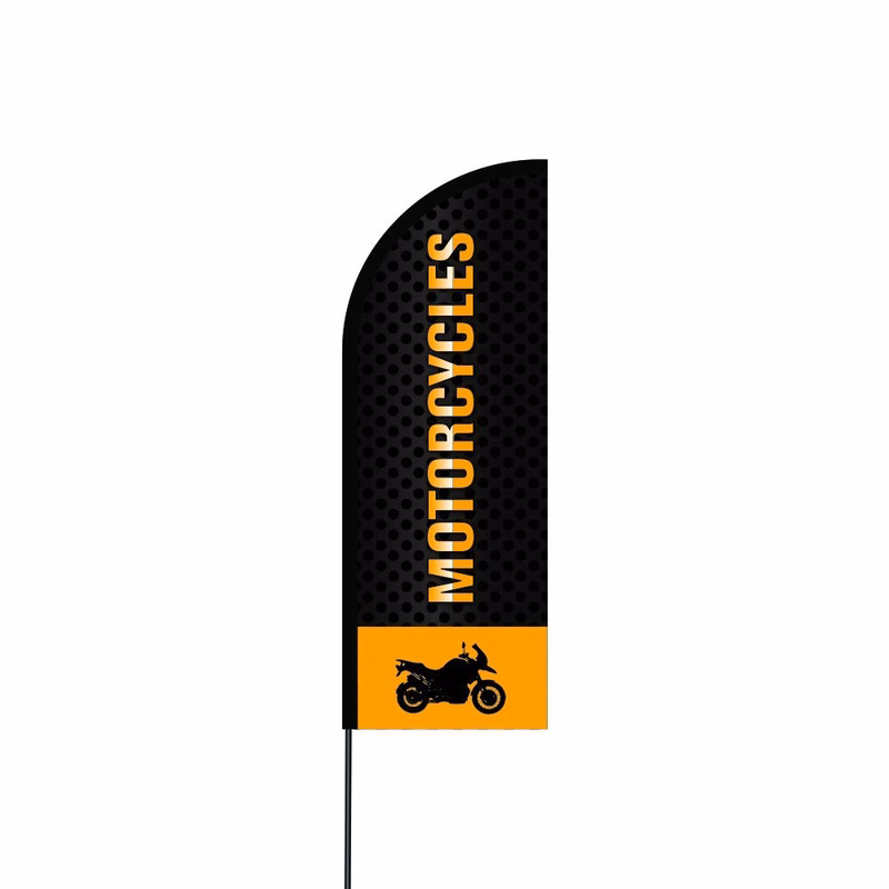 Motorcycles Flag Kit Hardware 11' Feet Feather Flag Sign Outdoor Banner