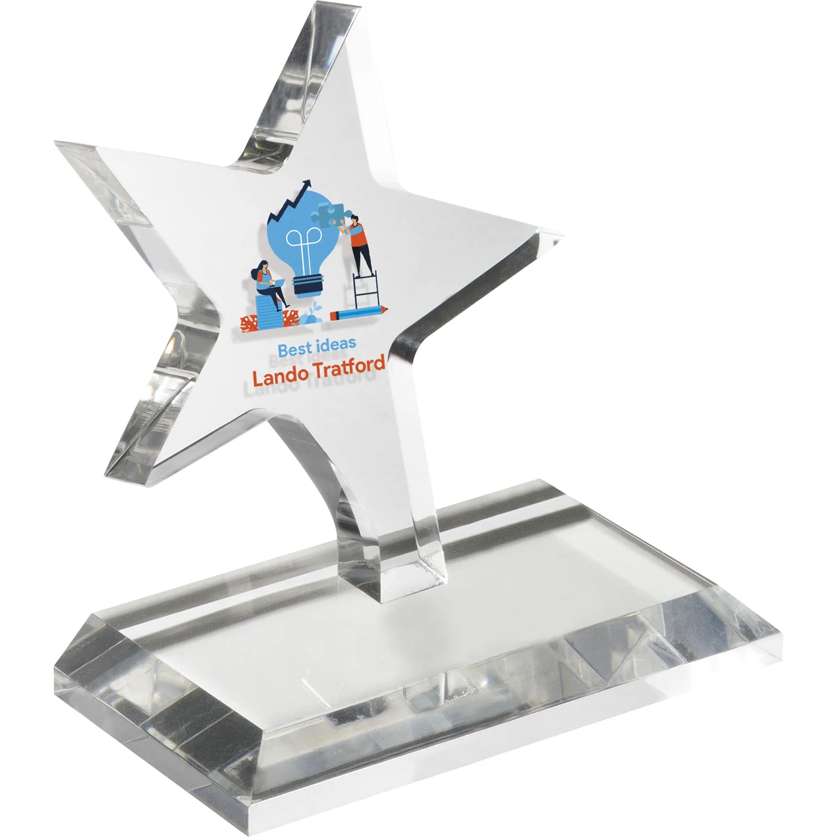 Clear Dancing Star Award (5 1/2"x 6"x 3/4") Full Colour PhotoImage 1