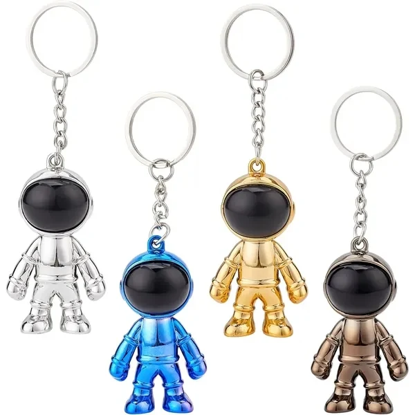 Custom Stainless Steel Space Robot Keychain Pendant — Polished Decorative Charm 1
