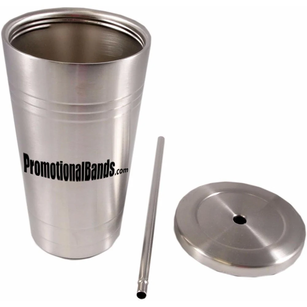 Stainless Steel 16oz Tumbler with Metal Straw 1