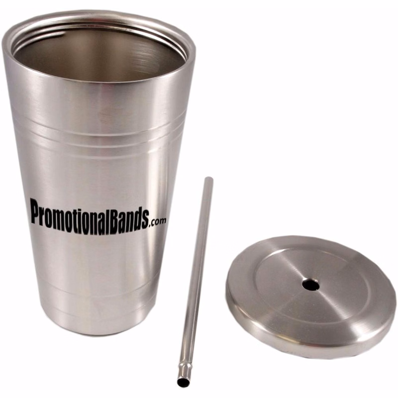 Stainless Steel 16oz Tumbler with Metal Straw