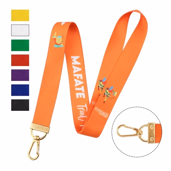 Custom 36" Polyester Lanyard with Gold Swivel J Hook — Corporate ID & Trade Show